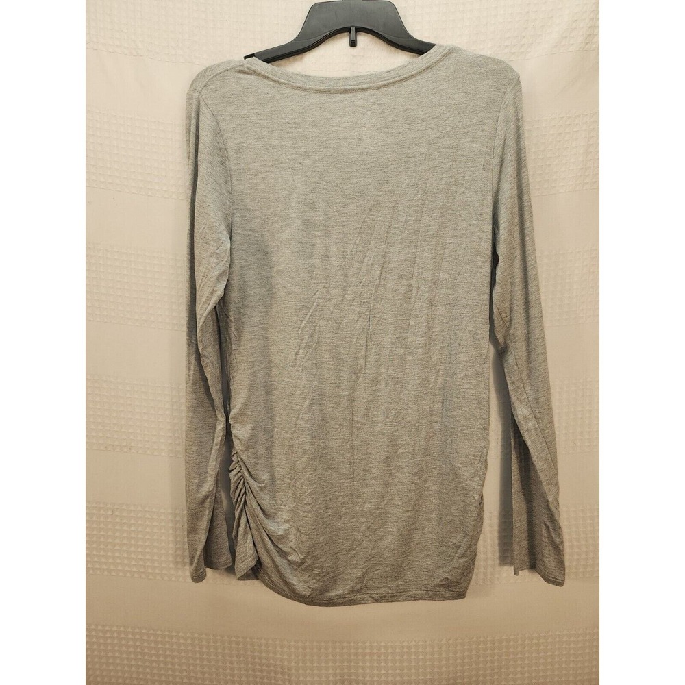 Sonoma Maternity Long Sleeve Shirt Medium Gray Grateful Mama Ruched Graphic Tee - Picture 6 of 7